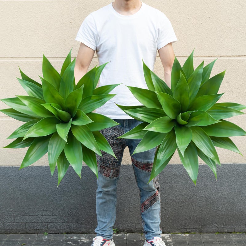 Ttranewsoo Artificial Agave PlantsLarge UV Resistant Fake Agave Planters for Indoor and Outdoor Decorating Plantas Artificiales Decorativas Grandes2Pack 28