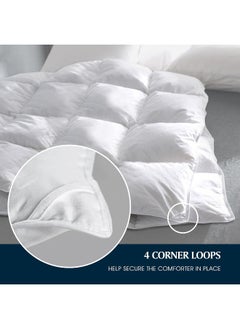 Serta Serta 233 Thread Count White Feather Goose Down Fiber Seasons Warmth Comforter, KING  - Image 4