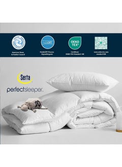 Serta Serta 233 Thread Count White Feather Goose Down Fiber Seasons Warmth Comforter, KING  - Image 2
