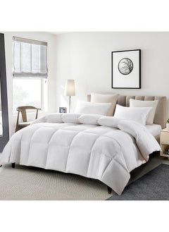 Serta Serta 233 Thread Count White Feather Goose Down Fiber Seasons Warmth Comforter, KING  - Image 1