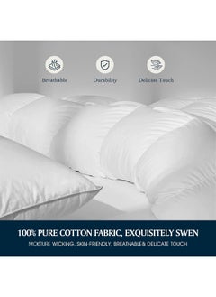Serta Serta 233 Thread Count White Feather Goose Down Fiber Seasons Warmth Comforter, KING  - Image 5
