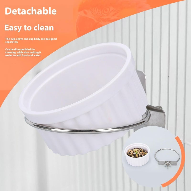 Food Bowl Clamps Holders Coops Cup, Bird Cage Water for Parakeet African Greys Conure Feeding Dish Cups Cage Water - Image 3