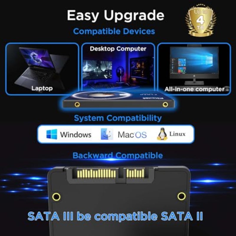 FX815 SSD، محرك أقراص الحالة الصلبة الداخلي SATA مقاس 2.5 بوصة لأجهزة الكمبيوتر المحمول وأجهزة الكمبيوتر المكتبية، 3D NAND مع ذاكرة تخزين مؤقت SLC، حتى 560 ميجابايت/ثانية - Image 5