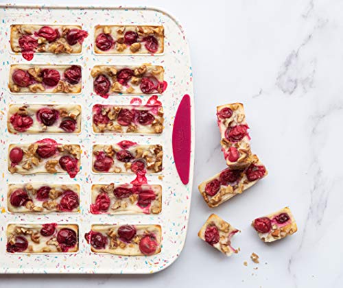 Trudeau 24 Slot Mini Bar Pan – Premium Confetti White Silicone Bakeware with Steel-Reinforced Rim – Nonstick, BPA-Free Brownie, Blondie, Snack Bar & Mini Cake Mold – Oven, Freezer & Dishwasher Safe - Image 2