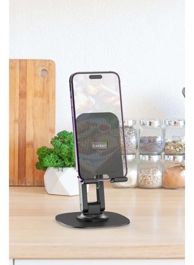 Earldom EH239 360 Degree Adjustable Foldable Desktop Phone Tablet Holder- Black - Image 4