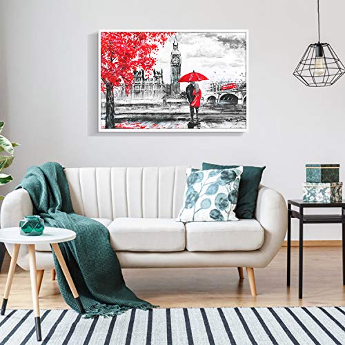 Buhoet Puzzles for Adults Jigsaw Puzzles 1000 Pieces for Adults Red Umbrella Couple Puzzle Wooden Puzzle Jigsaw Puzzle Artwork Intellective Educational Toys Gifts 295x197 Inches - Image 5