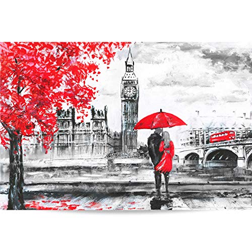 Buhoet Puzzles for Adults Jigsaw Puzzles 1000 Pieces for Adults Red Umbrella Couple Puzzle Wooden Puzzle Jigsaw Puzzle Artwork Intellective Educational Toys Gifts 295x197 Inches - Image 1