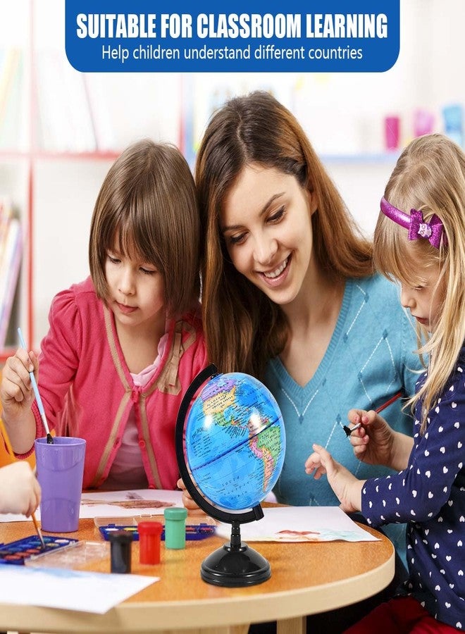 KISEER Rotating World Globe 6 Inch Spinning Earth Globe with Stand for Kids Learning Geography Classroom Education or Office Home Decorations - Image 5