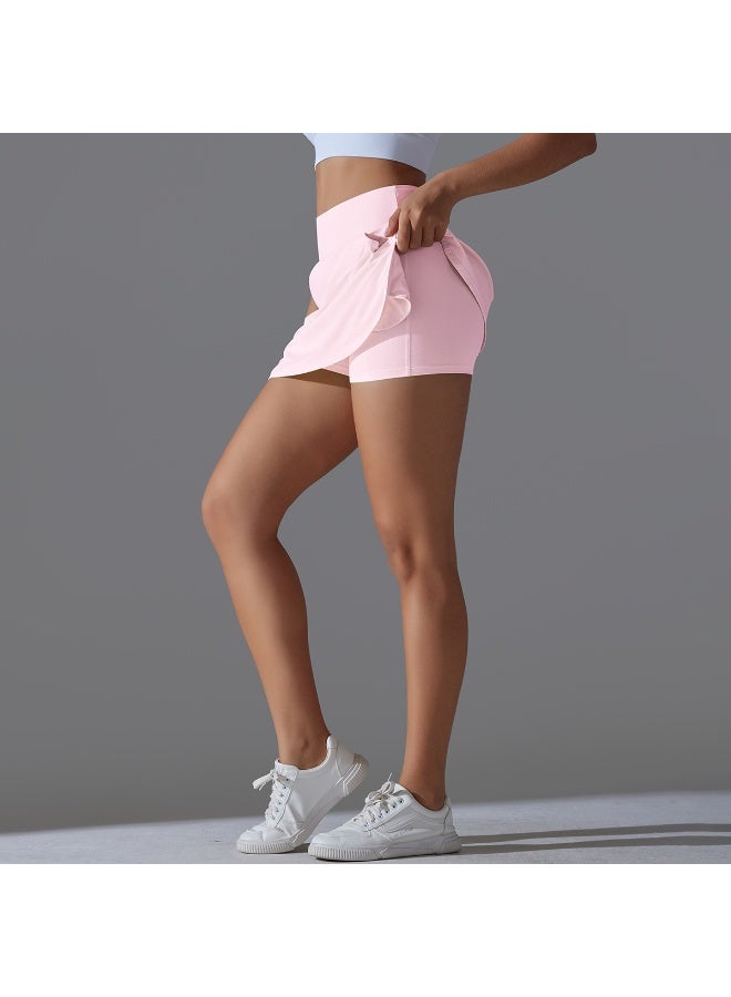 تنورة تنس نسائية بخصر عالٍ مع جيوب - تصميم شورت داخلي مزدوج مبرد وواقي من الشمس - Image 3