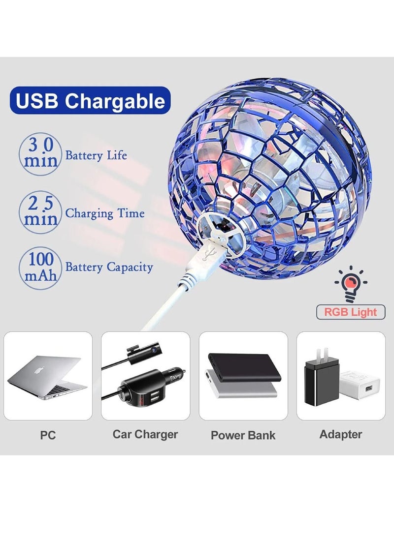 DIGI CORE Flexible Anti-Collision Flying Ball Spinner Programmable RGB Led Lights Ball Toy Upgraded Rechargeable Magic Flying Toys Mini Drone - Image 4