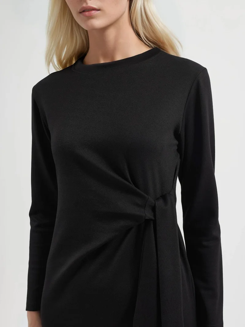 Hiccup Black Modal Touch Slit Dress Bersan Collection for Women | Best Price UAE