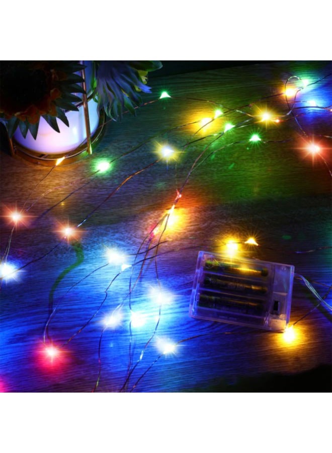 Ariceleo Led Fairy Lights Battery Operated, 1 Pack Mini Battery Powered Copper Wire Starry Fairy Lights for Bedroom, Christmas, Parties, Wedding, Centerpiece, Decoration (5m/16ft Multi-Colored) - Image 1
