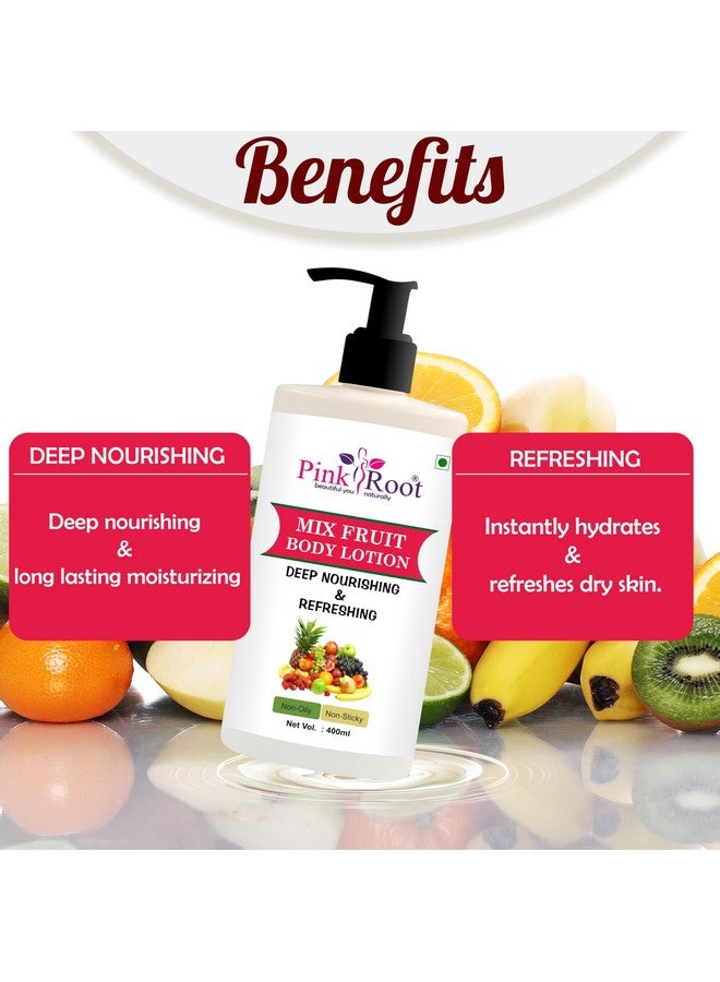 Pink Root Mix Fruit Body Lotion - Active Fruit Boosters - moisturize and soften skin leaving no signs of dryness (400ml) - Image 4
