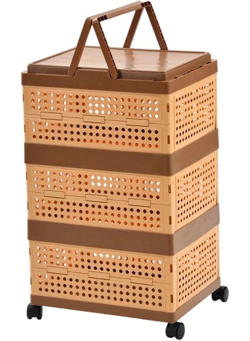 بلومنغ تايم صندوق تخزين محمول متعدد الطبقات مزود بعجلات دوارة – صندوق تخزين قابل للطي والتكديس - Image 1