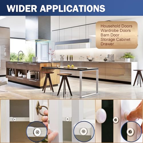 CHAR YONG Concealed Magnetic Door Latch Catch Closures Cabinet Hardware Fittings-Suitable for Various Materials for Kitchen Glass Doors Cupboard Metal Magnetic Door Catch Furniture Door Cabinet Barn Latch,4 Set - Image 4