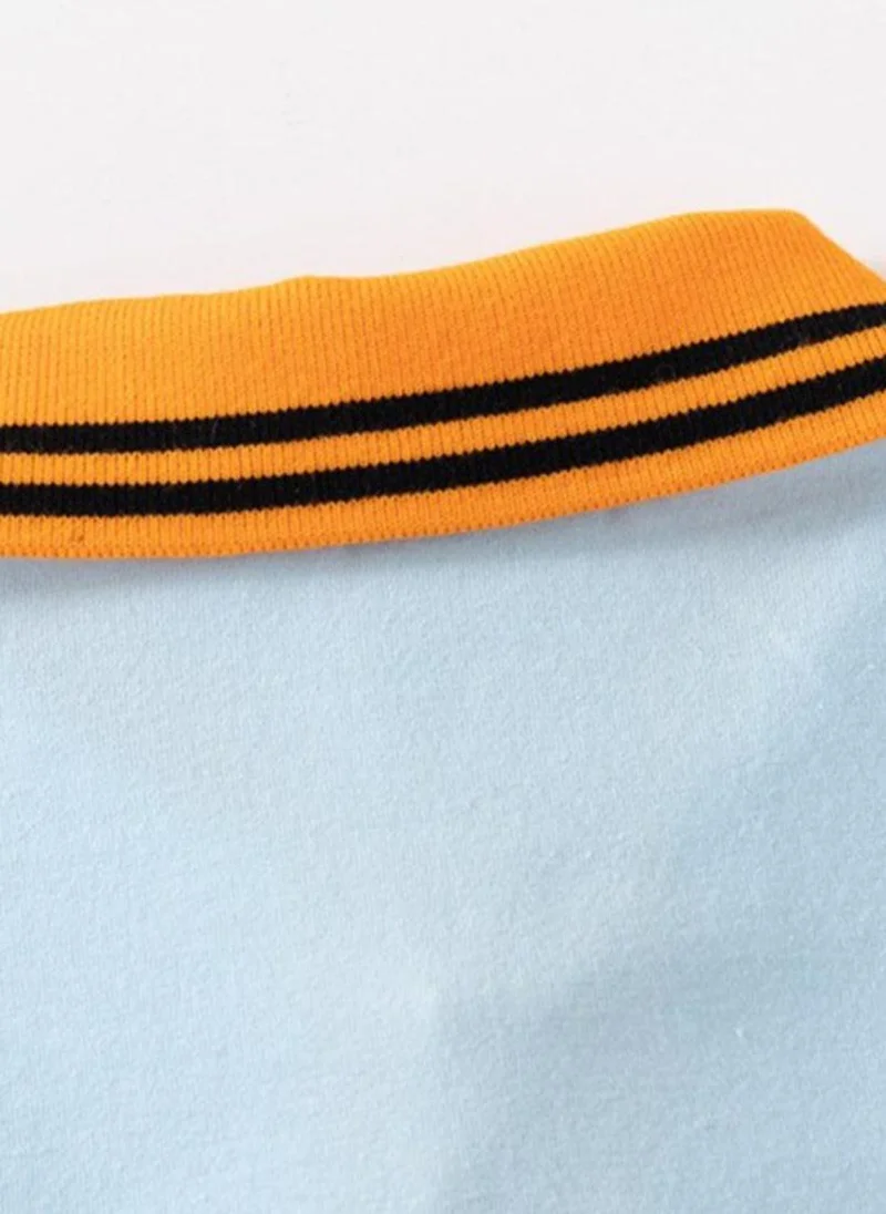 YUNIQEE Blue Polo Collar Neck Tshirt