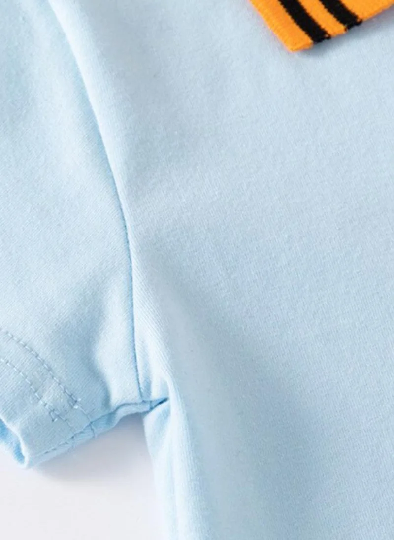 YUNIQEE Blue Polo Collar Neck Tshirt
