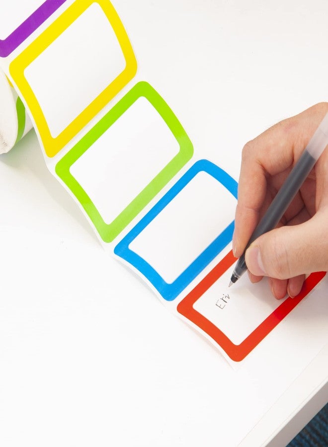 L LIKED Colorful Plain Name Tag Labels - 89mm x 57mm, Clothing Labels for Daycare and School 5 Colors (Blank - 500 Labels) - Image 3