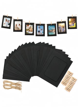 20PCS 11.5x15.5cm DIY Hanging Photo Frame Kit - Paper Frames with Wooden Clips and String for Home, Dorm, Office Wall Decor (Creative Display) - pzsku/Z95A8B8783EA601F71998Z/45/1741188024/a6fb3c4a-8c57-4163-ae31-d53c0d0ab7c3
