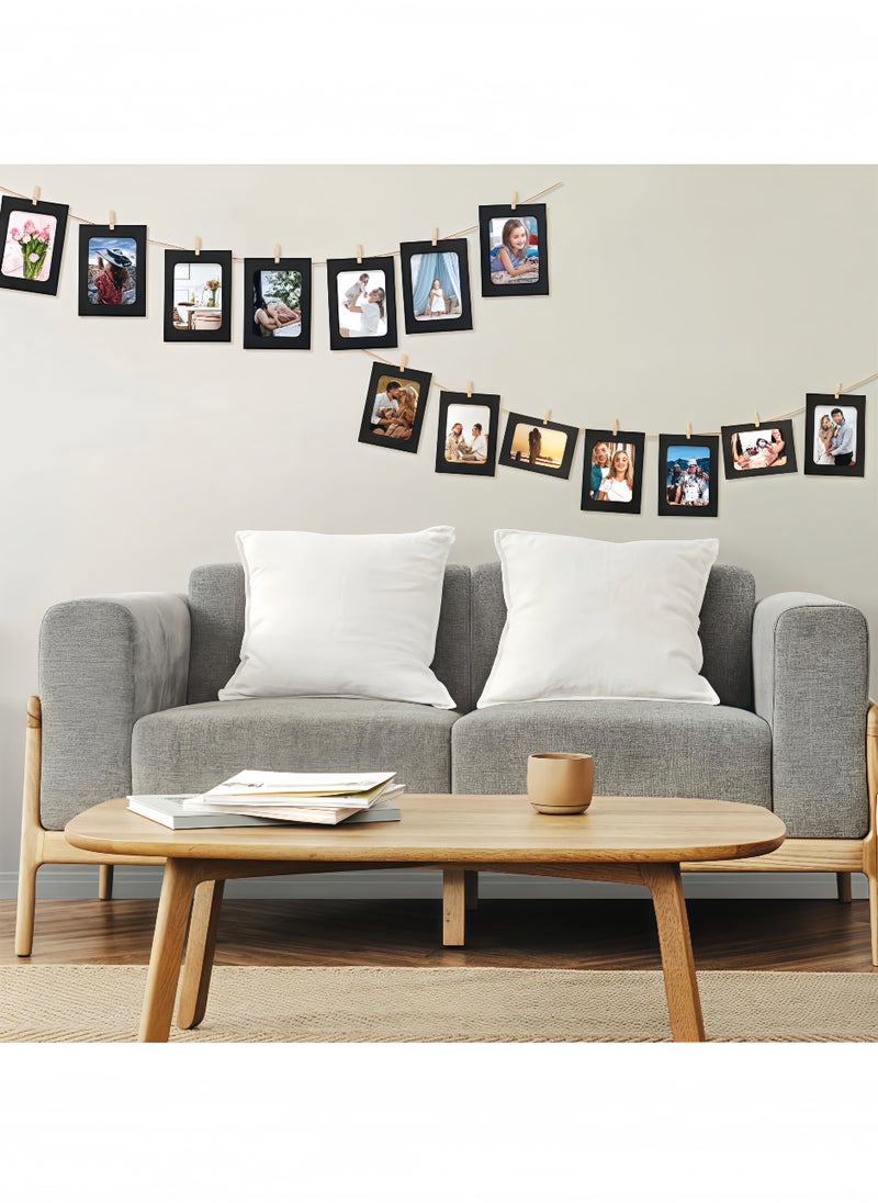fantasize - 20PCS 11.5x15.5cm DIY Hanging Photo Frame Kit - Paper Frames with Wooden Clips and String for Home, Dorm, Office Wall Decor (Creative Display) - Image 1