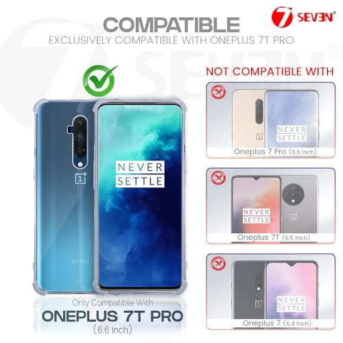 7-Seven 7SEVEN® Back Cover for OnePlus 7T Pro Transparent Mobile Back Case Shock Proof Design Camera Edges Protection Crystal Clear 1+ Phone Case Silicon Soft TPU & Flexible One Plus Bumper Phone Cover - Image 2