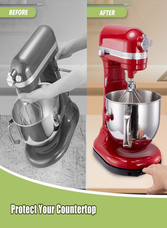 BAKEWAY Mixer Sliding Tray for KitchenAid 5-8 Qt Bowl Lift Stand Mixer - Metal Rolling Tray Kitchen Countertop Appliance Slider Storage Moving Caddy with Wheel for KitchenAid 5-8 Qt Stand Mixer - Image 2