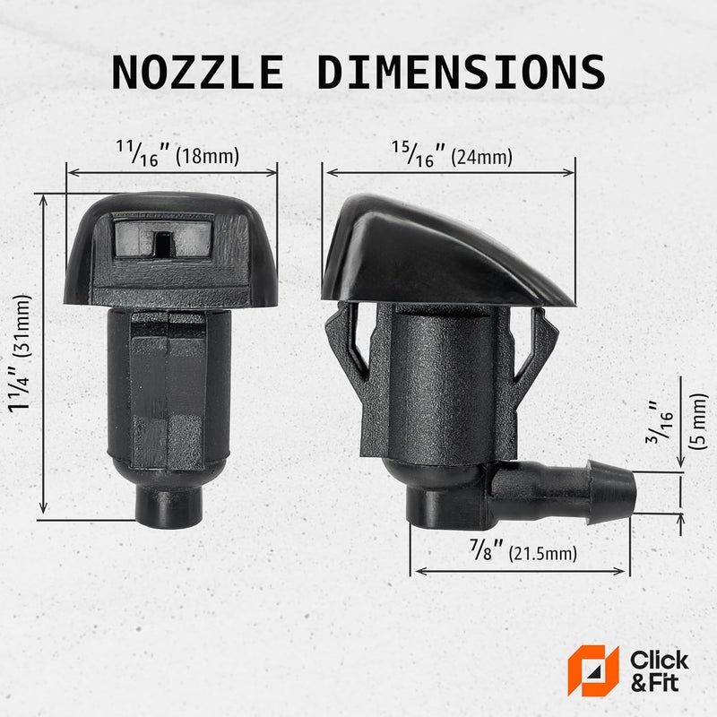 Click&Fit فوهات غسيل الزجاج الأمامي Click&Fit لتويوتا - Image 3