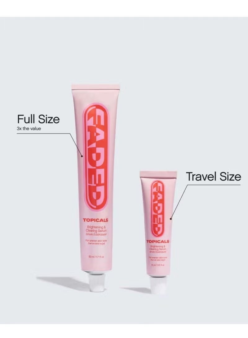 TOPICALS Brightening and Clearing Serum 50ml, Faded Serum for Dark Spots and Discoloration Hyperpigmentation, Postblemish Marks Scars And Spots, Mini Faded Serum for Uneven Skin Tone - Image 5