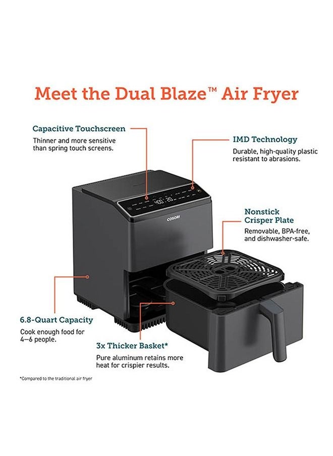 COSORI - Digital Air Fryer Dual Blaze CAF-P583S-KUK Oven Combo 6.4 L Large Oven 12 in 1 with Airfryer, Roast, Broil, Bake, 1750 W, 6.4L SMART GREY - Image 1