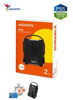ADATA HD680 DURABLE 2TB External HDD | Anti-Shock Hard Drive | Compatible with PS5 XBOX | Black  - Image 2