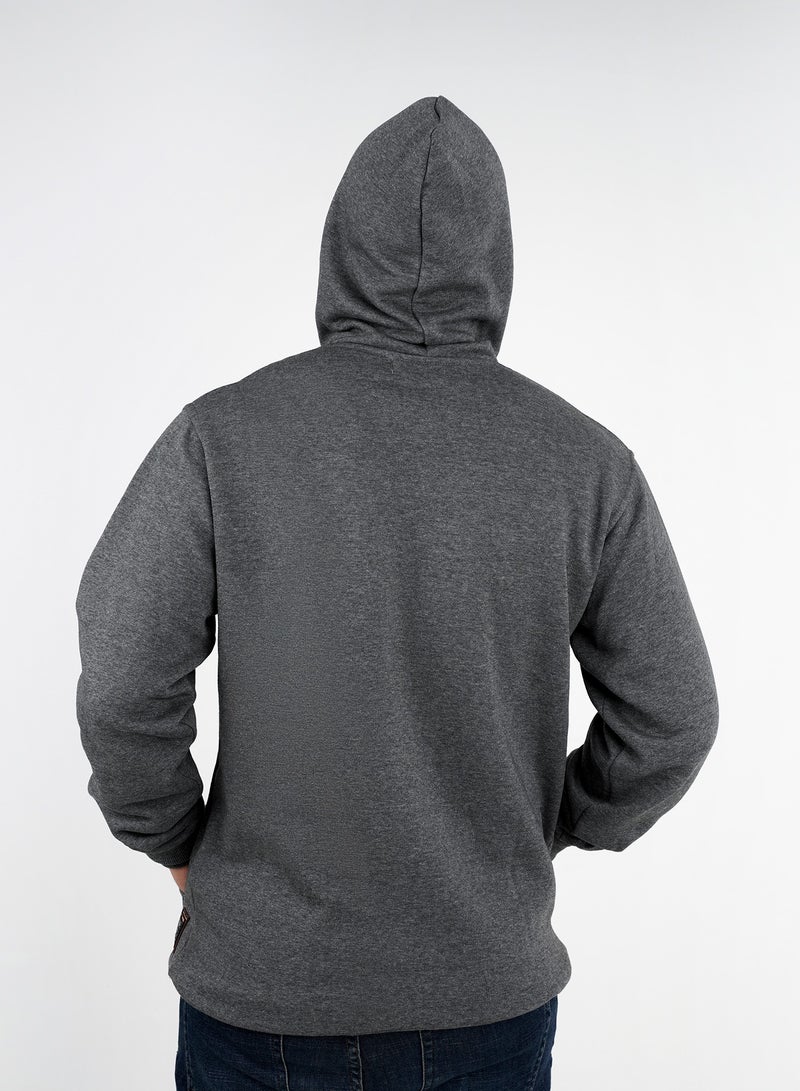 THOMAS-SQUARE Printed Cotton Milton Hoodie - With Anti-Theft Hidden Pockets - Dark Grey  - Image 2