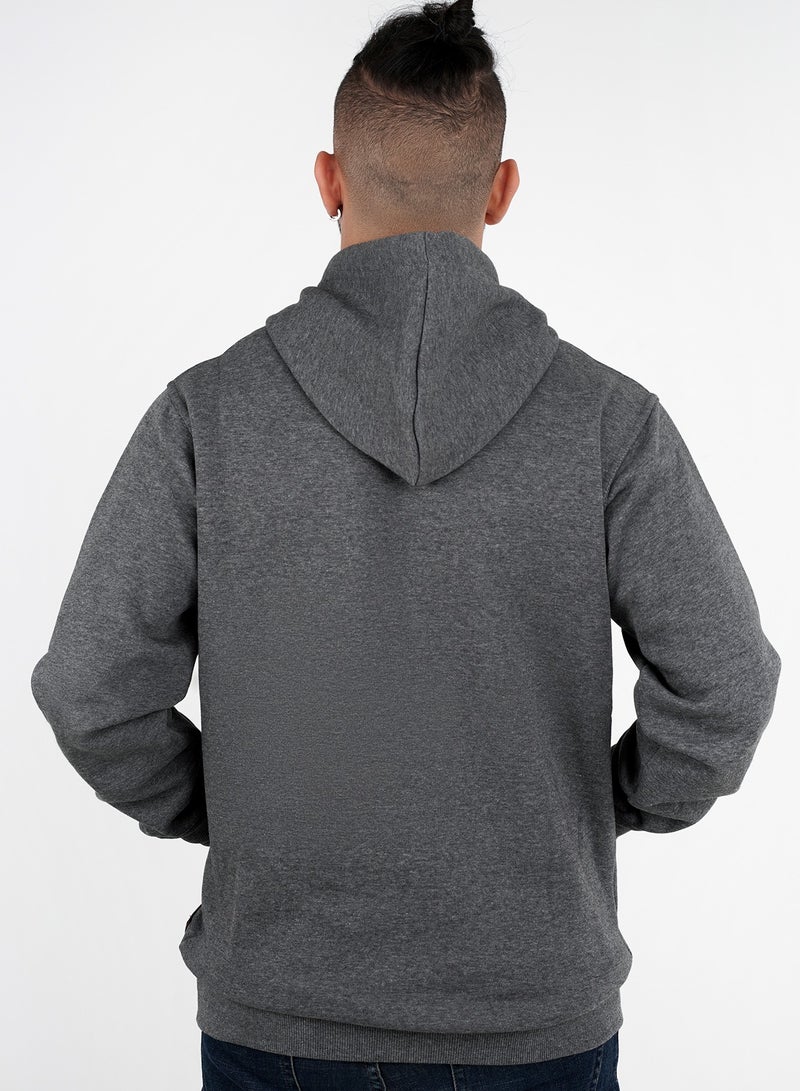 THOMAS-SQUARE Printed Cotton Milton Hoodie - With Anti-Theft Hidden Pockets - Dark Grey  - Image 4
