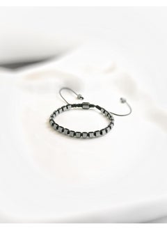 Kehribar Point Amber Point Cube Hematite Natural Stone Bracelet  - Image 3