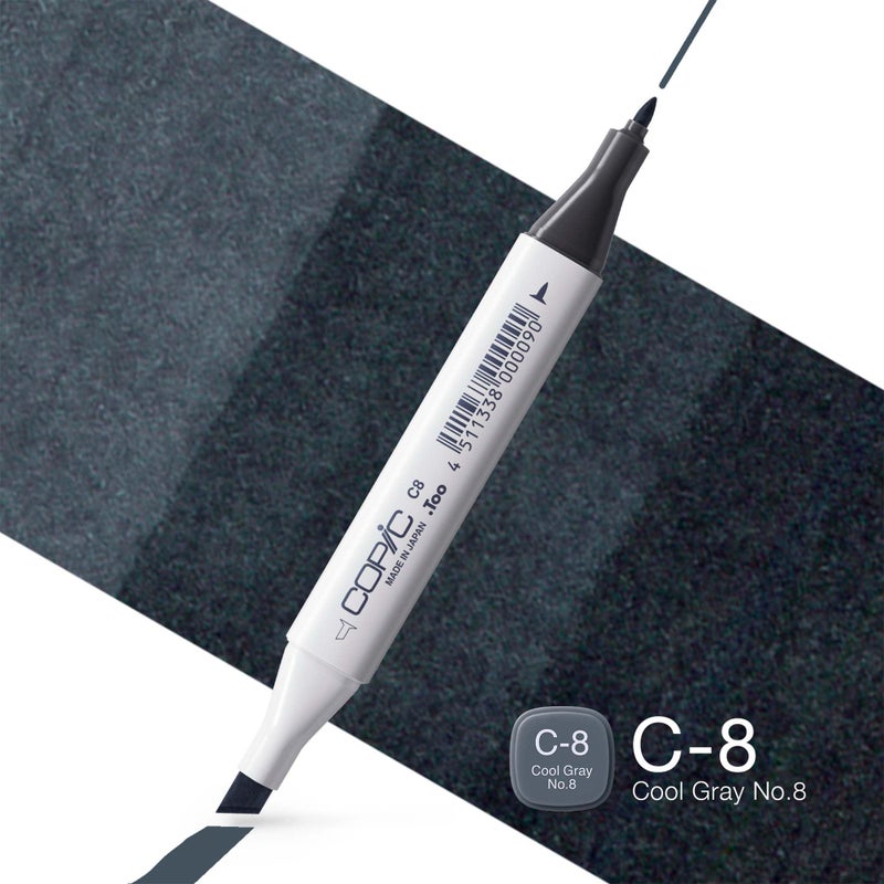 Copic Marker with Replaceable Nib, C8-Copic, Cool Gray - Image 2