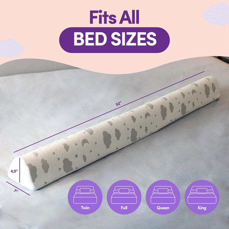 ComfyBumpy درابزين سرير كومفي بامبي للأطفال | درابزين سرير للأطفال مع غطاء قابل للغسل - واقي سرير من الفوم للأطفال - حاجز سرير للسرير المزدوج، الملكي، والملكة [1-Pack] - Image 4