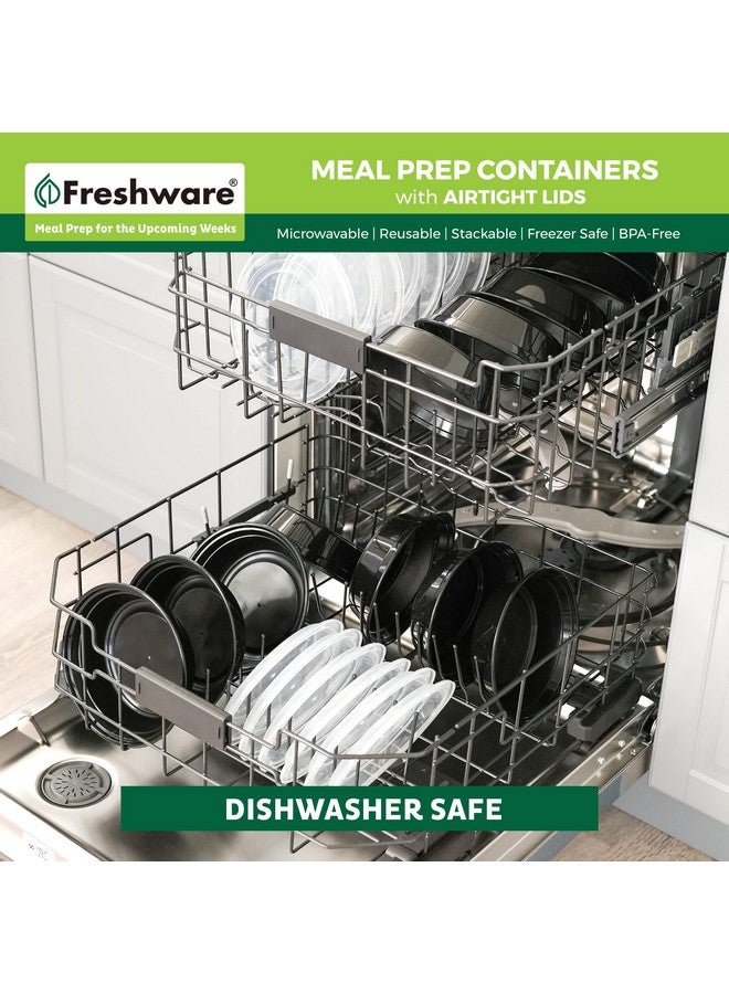 Freshware Meal Prep Bowl Containers [30 Pack] Plastic Bowls with Lids for Soup and Salad, Food Storage Bento Box, BPA Free, Stackable, Lunch Boxes, Microwave/Dishwasher/Freezer Safe (28 oz) - Image 4
