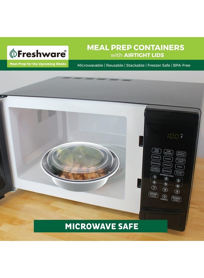 Freshware Meal Prep Bowl Containers [30 Pack] Plastic Bowls with Lids for Soup and Salad, Food Storage Bento Box, BPA Free, Stackable, Lunch Boxes, Microwave/Dishwasher/Freezer Safe (28 oz) - Image 3