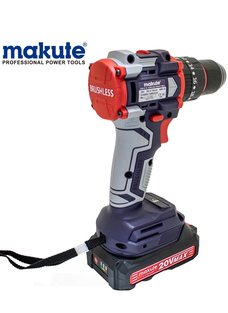 makute 20V 10mm Drill with 2 batteries, 1500rpm, ISO9001 Quality Certificate  - Image 3