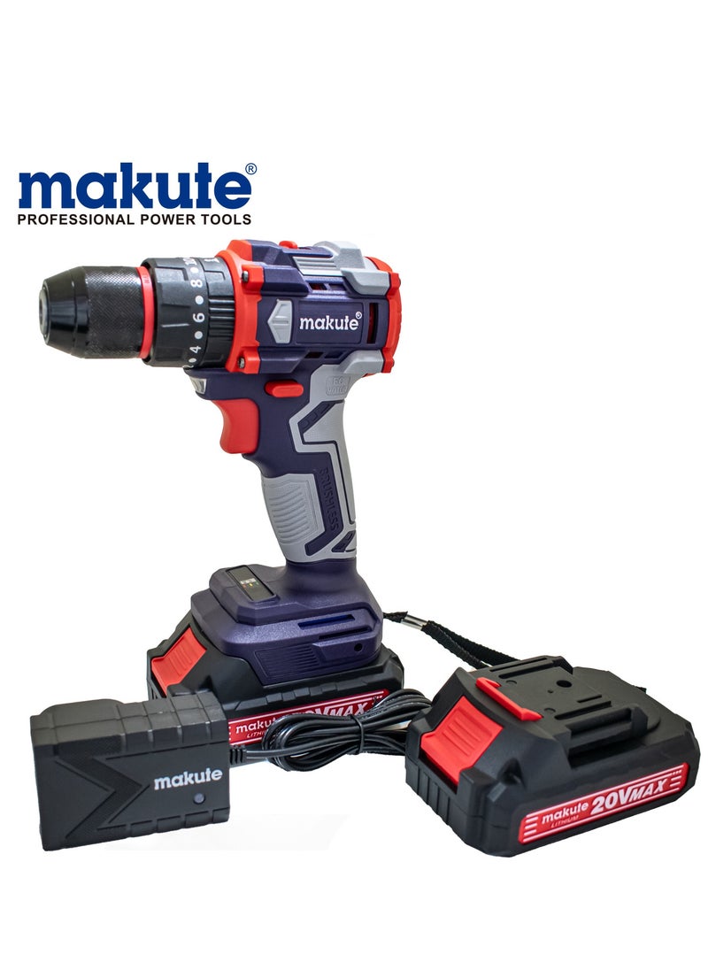 makute 20V 10mm Drill with 2 batteries, 1500rpm, ISO9001 Quality Certificate  - Image 2