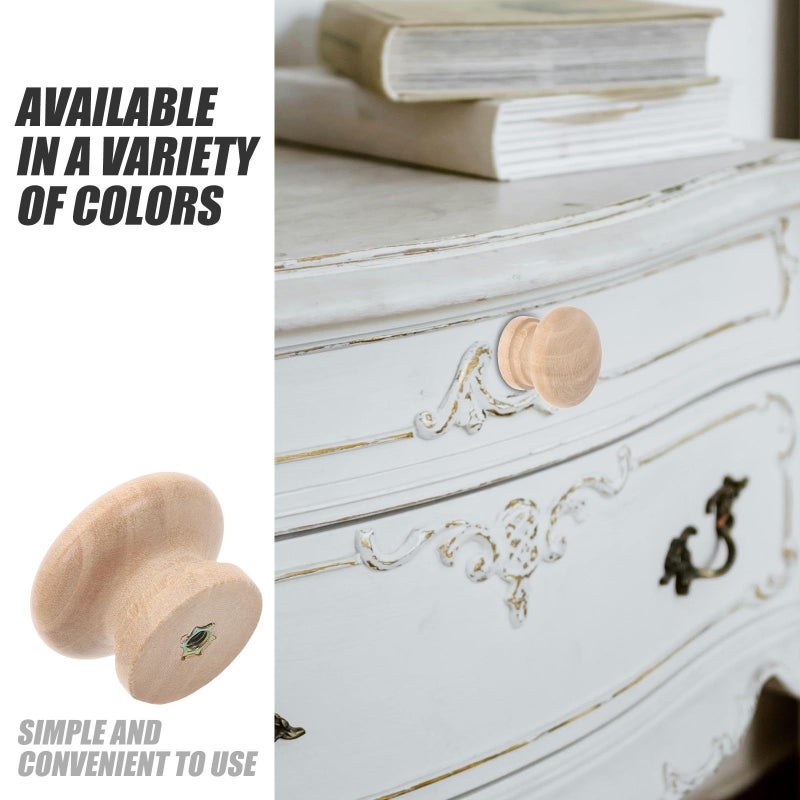 12pcs Wooden Mushroom Cabinet Knobs Drawer Pulls Retro Single Hole Dresser Handles with Screws Kitchen Closet - Image 4