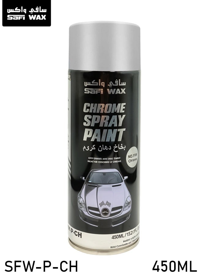Safi Wax Chrome Spray Paint (450ML / 15.21 FL.OZ), Brilliant Finish, Easy Enamel, Ideal for Automotive, Furniture, and Decorative Chrome Touch-Up (No. 3188 Chrome) - Image 1