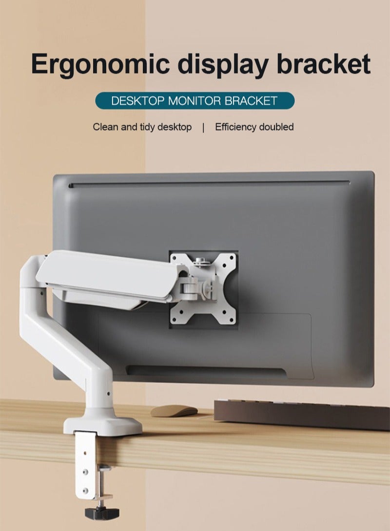 FlashHawk Full Motion Tilt Swivel Single Monitor Arm Stand with Clamp and Grommet Base for 13-32 inch Screen Monitor - Image 2