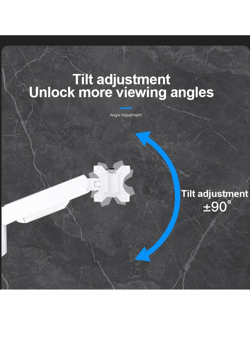 FlashHawk Full Motion Tilt Swivel Single Monitor Arm Stand with Clamp and Grommet Base for 13-32 inch Screen Monitor - Image 3
