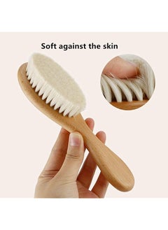 U-HOOME Baby Hair Brush And Comb Set For Newborn Wooden Baby Hair Brush Set With Soft Goat Bristle Cradle  - Image 5