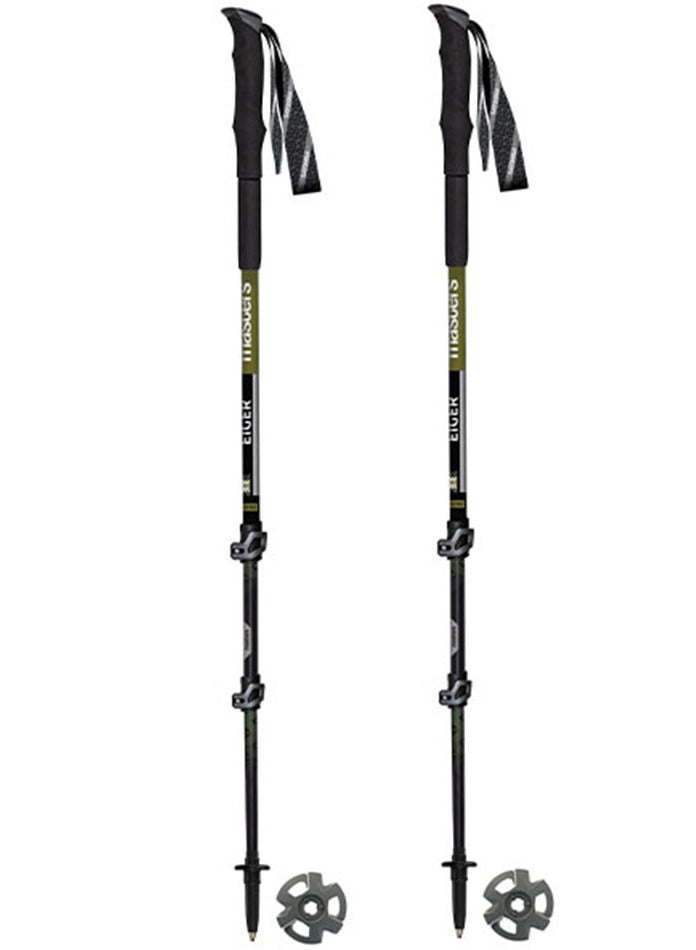 Masters Trekking Poles Eiger  (Black/Green) – AluTech 7075 Aluminum Hiking Poles, Adjustable 115–140 cm (70 cm Collapsed), Wing Lock System, Carbide Tips, Lightweight 272g, Extended Palmo Long Grip, Durable Trekking Poles for Hiking & Outdoor Adventure - Image 1