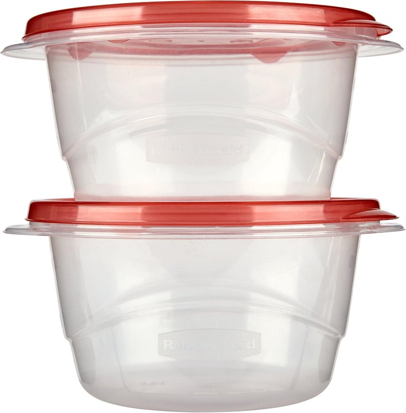 Rubbermaid TakeAlongs Small Bowl Food Storage Containers 32 Cup Tint Chili 2 Count - Image 2