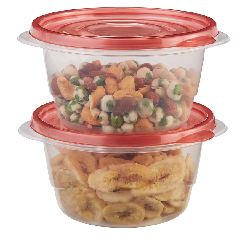 Rubbermaid TakeAlongs Small Bowl Food Storage Containers 32 Cup Tint Chili 2 Count - Image 1