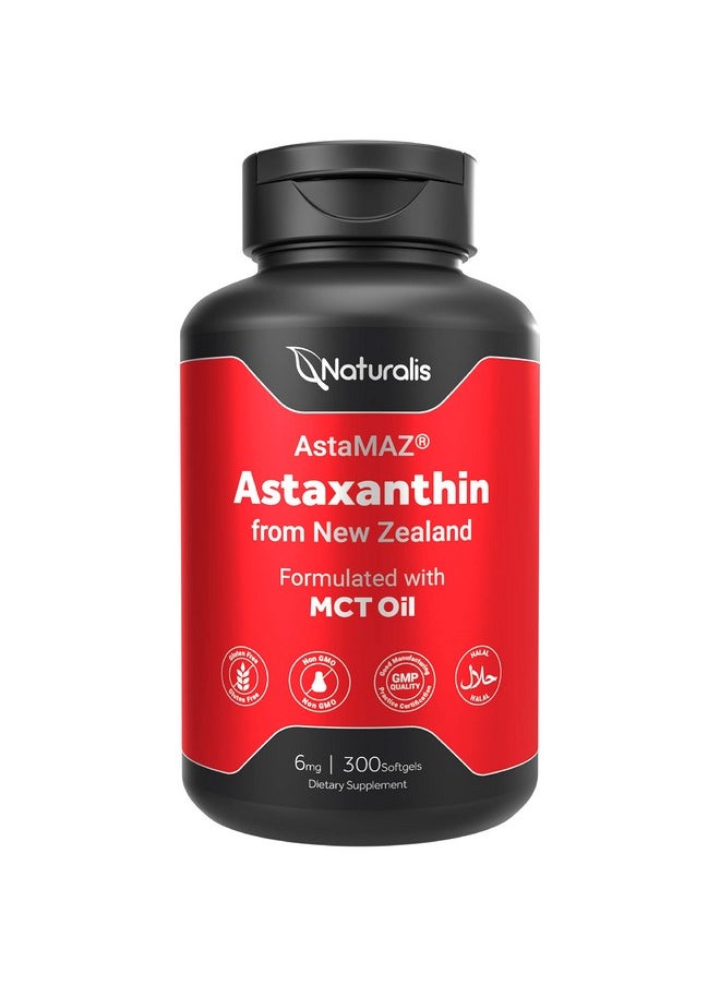 Naturalis New Zealand Astaxanthin ; From Sustaibaly Grown Microalgae ; Nongmo Soy & Gluten Free ; 300 Minisoftgels  - Image 2