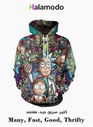 Rick and Morty Printed Sweatshirt Men's Hoodie - pzsku/Z95A930A9A6A37EDDB0DBZ/45/_/1700286676/fec8fee1-1f25-49b0-9cc8-579d3a59d951