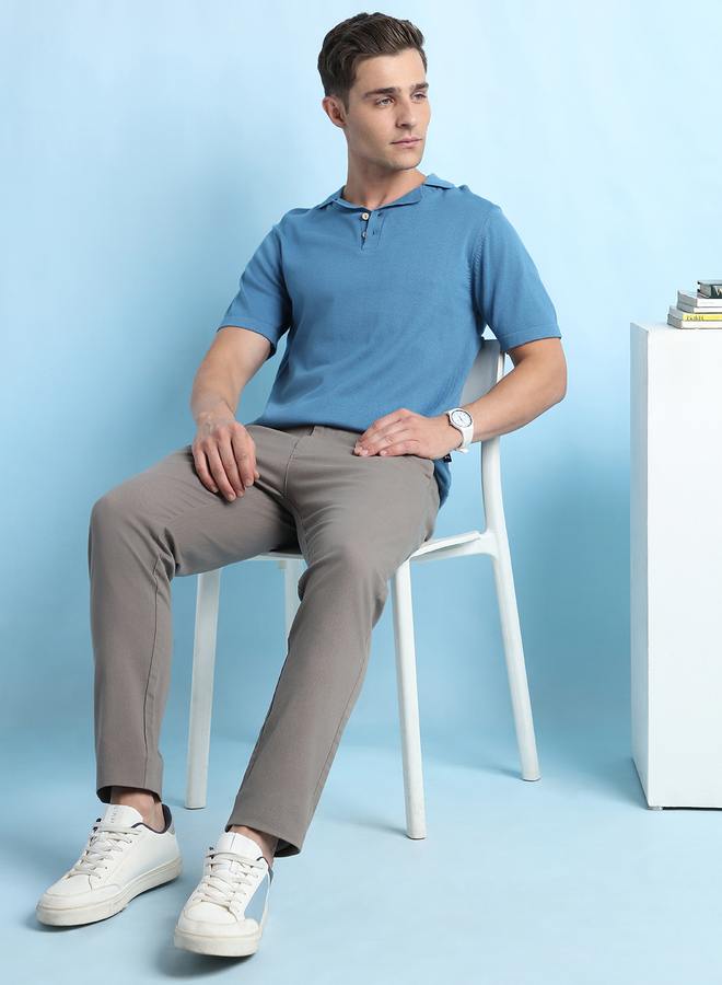 Dennis Lingo Men's Steller 100% Cotton Textured Regular Fit T-Shirt  - Image 1